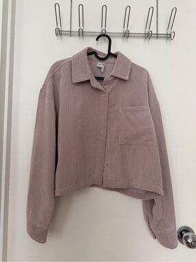 Simons Dusty Mauve Corduroy Bomber Jacket